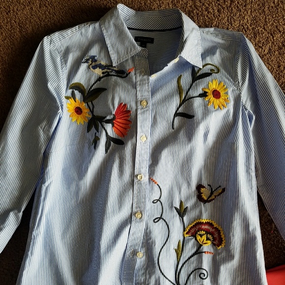 TALBOTS Cotton Embroidered Blouse - Picture 3 of 7